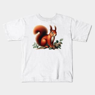 Vintage Biology Lithograph of Squirrel Kids T-Shirt